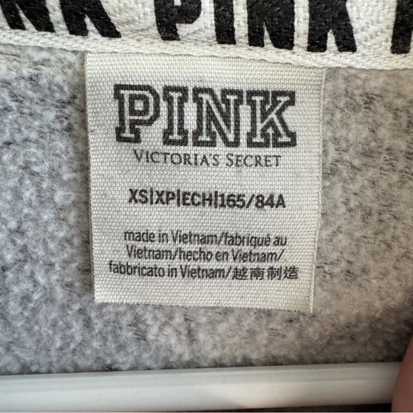 Pink Victoria’s Secret pink gray white hoodie size XS - Picture 2 of 5